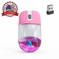 Frutiger Aero Aqua Mouse, Clear Pink USB-C Rechargeable Wireless Mouse for PC picture