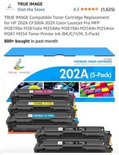 Sealed True Image Compatible 4 Pack Color Toner Cartridge HP  202A- NEW OPEN BOX picture