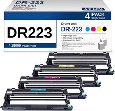4 Pack DR-223CL Drum Unit for Brother Laser Printers Black Cyan Magenta Yellow picture