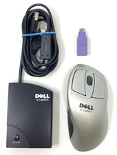 Vintage Logitech Dell Cordless MouseMan Wheel Computer Mouse M-RK53 & Receiver picture