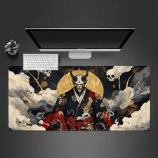 Japanese Oni Character Design Gaming Mouse Pad - Large Rectangular Desk Mat wi picture