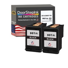 DoorStepInk Compatible Ink Cartridges for HP 901XL Black 2 PK-USA picture