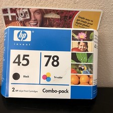 HP Invent Inkjet Print Cartridges Combo Pack 45 Black 78 Tricolor NIB EXPIRED picture
