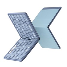 Samsers Full-Size Foldable Bluetooth Keyboard, KF085 Wireless Folding Blue picture