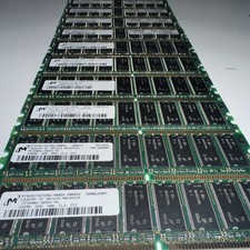 ⭐️⭐️⭐️⭐️⭐️ Micron 256MB DDR 400 PC133 ECC SDRAM 168-Pin DIMM CL3 Memory picture