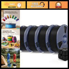 High-Quality Black PETG 3D Printer Filament 4-Pack (4KG) for Strong Prints picture