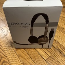 KOSS-HEADPHONES CS100 USB COMM HEADSET W/ MIC USB 8FT VOL picture