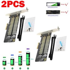 2pack M.2 NGFF to Computer SATA Dual SSD PCI x16 x4 x8 NVMe Express Adapter Card picture