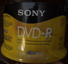 Sony DVD-R (50-Pack) 4.7 GB 120 Min Blank Media Disc 1x-16x Brand New/Sealed picture
