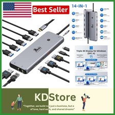 USB C Dock Hub - 13 Ports, Fast Data Transfer, Gigabit Ethernet & Light Weight picture