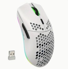 HXSJ Wireless Mouse, (White), 2.4G Built-in ,RGB Design, Rechargeable Battery picture