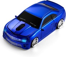 Wireless Sports Car Mouse With LED Headlights 1600 DPI PC Laptop Blue picture
