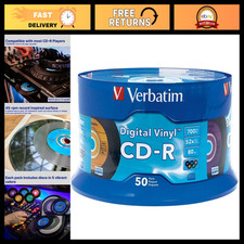 50 Pack CD-R 700MB 52X Recordable Discs - High-Quality Digital Vinyl Media picture