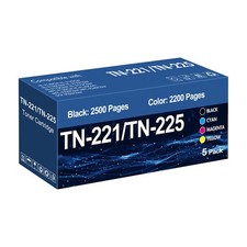 5PK TN221 TN225 BK/C/M/Y Toner Compatible With Brother MFC-9330CDW MFC-9130CW picture