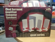 CYBER ACOUSTICS CA-4100 QUAD SURROUND AMPLIFIED COMPUTER SPEAKER READ picture