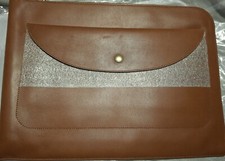 NEW $450 Shinola Detroit Birdy Tech Clutch Case Tan Natural Leather Laptop iPad picture