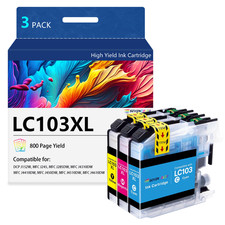 LC1033PKS High-Yield Ink, 600 Page-Yield, 3/Pack, Cyan-Magenta-Yellow picture