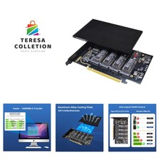 Quad NVMe M.2 SSD Expansion Card with Aluminum Heatsink - Supports RAID, 256Gbps picture