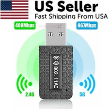 1300Mbps USB3.0 Wireless WiFi Adapter Dongle Dual Band 5G/2.4G Desktop Laptop PC picture