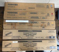 GENUINE TOSHIBA TONER CYAN MAGENTA YELLOW & 2 BLACK (LOT OF 5) picture