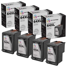 LD Replacement HP 64XL High Yield Black Ink 4PK for ENVY 6255, 7155, 7855 picture