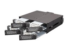 ICY DOCK 4 Bay 2.5 SAS/SATA HDD/SSD Metal Mobile Rack Enclosure for 5.25