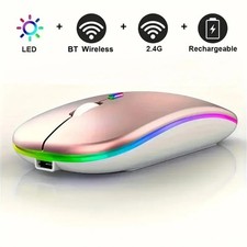 RGB Bluetooth Wireless Mouse Rechargeable USB Ergonomic Optical Mouse for Laptop picture
