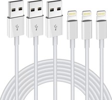 Iphone Charger 3pack 6ft Mfi Certified USB a to Lightning Cable Fast Charging Co picture