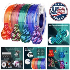 Dual Color Silk PLA Filament 1.75mm - 4 Spools for Flawless Printing picture