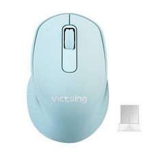 Victsing Mini Ergonomic Wireless Mouse With USB Receiver Teal picture