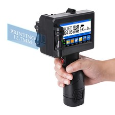 Portable Handheld TIJ Printer 12.7mm 600DPI for Label Date QR Code picture