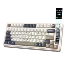 X Aula EA75 MAX Wireless Gaming Keyboard with Screen Reaper Switch Retro White picture