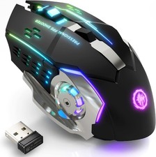 MELOGAGA Wireless Gaming Mouse Bluetooth Mouse RGB Rechargeable 2.4G USB Cordles picture