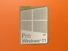 1 PCS Sticker for window 11 Pro Badge Logo Decal Silver Chrome 16mm x 23mm USA picture