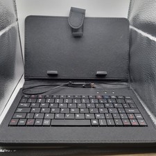 Maxwest Mini USB Wired Tablet Keyboard Black Folio Case Compact Untested picture