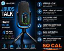 JLab JBuds Talk USB Microphone 96kHz 24-Bit 4 Pattern Podcast Streaming New picture