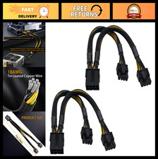 8 Pin PCIe Splitter Cable 2-Pack, Dual 6+2 Pin Male Power Adapter, 9