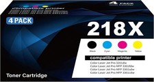 Compatible w/ HP 218X 218A Toner Set 4 Pack w Chip for 3301fdw 3201dw Printers picture