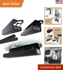 Self-Adhesive Cable Management Tray Set, 17-Inch Black, 2-Pack for Your Desk picture