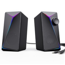 1 PCS Gaming PC Computer Speakers Enhanced Bass Volume Control 2.0 USB 3.5mm picture