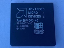 AMD Am486 DX-40 CPU A80486DX-40 Socket 3 Ceramic Retro Processor Windows Logo picture