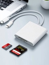 Apple USB C to Lightning Micro SD Card Reader Adapter 4-in-1 Apple MFI Certified picture