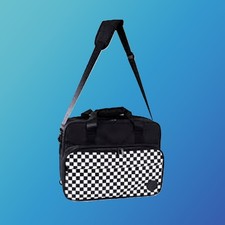 AXXD Black and White Checkered Briefcase Laptop Bag with USB  picture