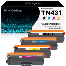 ** NEW Brother Toner | TN431 / TN433 | Black / Color | Compatible | 4-Pack picture