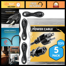 10ft Universal Power Cord (5 Pack) - IEC C13 to NEMA 5-15P, 18AWG, 10A, 125V, Id picture