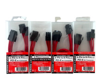 6-Pin to 8-Pin PCI-E M-F Connector Sleeved Extension Cable 9.8in *LOT OF * picture