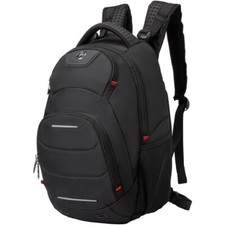 Swissdigital Neptune TSA-Friendly Laptop Backpack w/ USB Charging, RFID (Black) picture