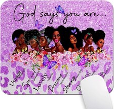 Inspirational Leopard Print Mouse Pad with Christian Verse - Stylish Desk Mat picture