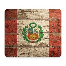 Peru Flag Distressed Vintage Coat Of Arms Crest Mouse Pad 9.25x7.75 Non-Slip picture