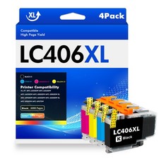 4 Pack Compatible LC 406 LC-406 Extra Capacity Ink Cartridge for Brother Printer picture